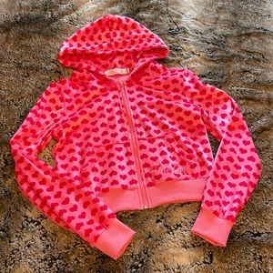 New! Jennifer’s Body Heart Print Velour Cropped Hoodie - M